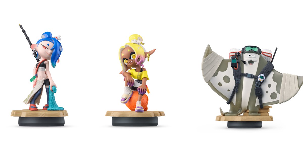 Los tres amiibo de Splatoon Raiders: Shiver, Frye y Big Man