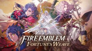 Arte oficial de Fire Emblem: Fortune's Weave para Switch 2, con los cuatro héroes de la historia