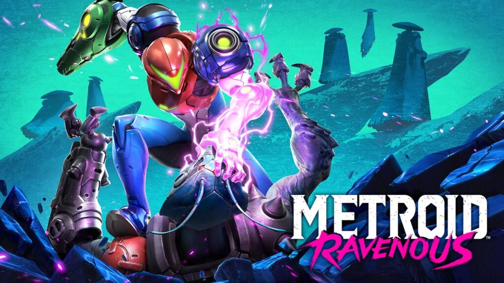 Arte oficial de Metroid Ravenous para Switch 2, con Samus Aran
